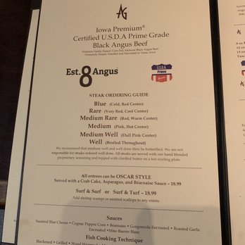 Arrowhead Grill - Menu about thr meat - Seafood Near Me - Glendale, Arizona