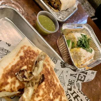 tacoria - Bergen Town Center - Grilled Chicken Quesadilla. Mexican Street Corn. Box Burrito- Grilled Chicken(back) - Tacos Near Me - Paramus, New Jersey