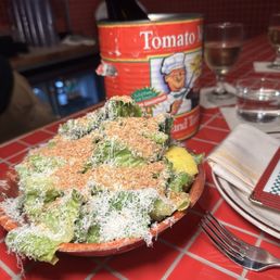 Caesar salad and Prosecco