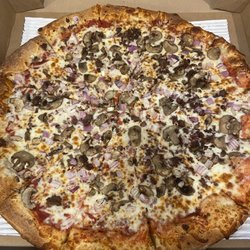 B C Pizza - Mushrooms n onions.