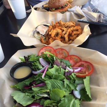 Roe Seafood Restaurant - House salad, calamari fries, and salmon burger - Seafood Near Me - Long Beach, California Roe Seafood Restaurant - House salad, calamari fries, and salmon burger - Seafood Near Me - Long Beach, California