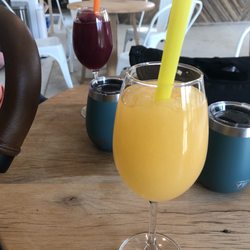 Xella Winery and Vineyard - Wine slushees and enjoying time indoors in the AC!