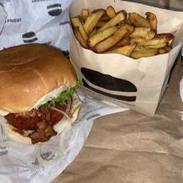 a burger and french fries a burger and french fries
