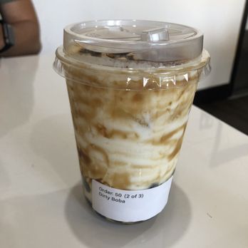 Feng Cha Teahouse - Dirty boba with fresh milk/cheese foam. Yum! - Desserts Near Me - Newark, California