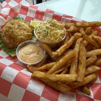 Georgetown Seafood - Crab Cake (Single) with Potato Salad (4 Oz) and French Fries - Seafood Near Me - Washington, DC, District of Columbia