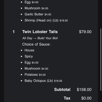Pacific Boil & Lounge - Receipt / overcharged food - Seafood Near Me - Tigard, Oregon Pacific Boil & Lounge - Receipt / overcharged food - Seafood Near Me - Tigard, Oregon