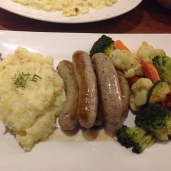 Brotzeit German Bier Bar & Restaurant - Nurnberger- grilled pork sausage with mashed potatoes and steamed vegetables instead of sauerkraut - German Near Me - Makati, NCR Brotzeit German Bier Bar & Restaurant - Nurnberger- grilled pork sausage with mashed potatoes and steamed vegetables instead of sauerkraut - German Near Me - Makati, NCR
