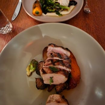 New Rivers - Pork loin and halibut - New American Near Me - Providence, Rhode Island New Rivers - Pork loin and halibut - New American Near Me - Providence, Rhode Island