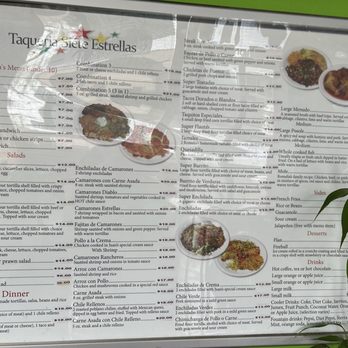 Taqueria 7 Estrellas - Menu - Mexican Near Me - Tigard, Oregon Taqueria 7 Estrellas - Menu - Mexican Near Me - Tigard, Oregon