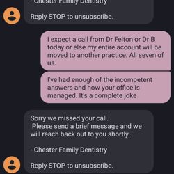 Walter D. Felton, DDS - Unprofessional practices