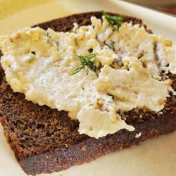 Kalinka Russian Cuisine - Amazing dark bread with a spread that was also amazing. Not sure what it was...but we used it all.