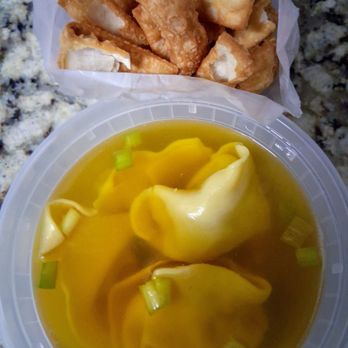 Bamboo Wok - Wonton soup with fried wonton noodles - Chinese Near Me - Coconut Creek, Florida