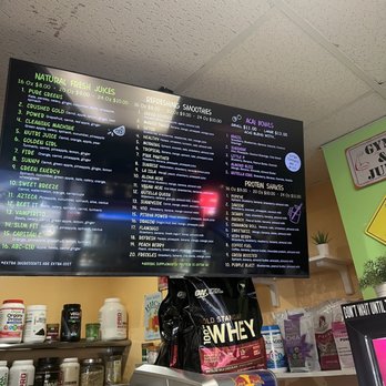 La Jugueria - a menu and a bunch of bananas - Juice Bars & Smoothies Near Me - Brooklyn, New York