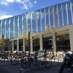 Manchester Metropolitan University - Bike shed and the business school.