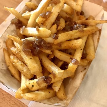 PINCHO - the Cajun fries with the caramelized onions on top and he pink sauce on the side - Burgers Near Me - Hialeah, Florida PINCHO - the Cajun fries with the caramelized onions on top and he pink sauce on the side - Burgers Near Me - Hialeah, Florida