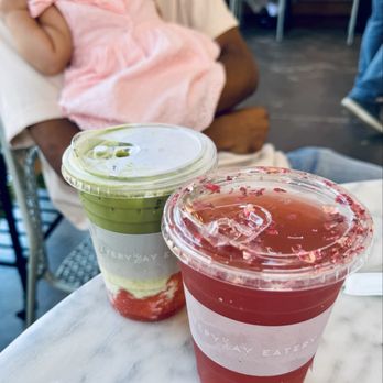 Everyday Eatery - Strawberry Matcha & Hibiscus Rose Lemonade - Cafes Near Me - Irvine, California