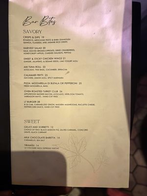 Menu photo 1 Back Bar at Hotel Eventi New York, NY
