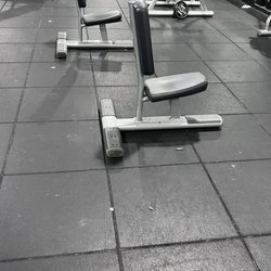 Fitness 19 - Nasty floors that hardly ever get vacuumed.