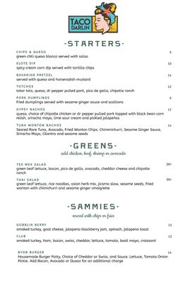 Menu photo 2 Taco Darlin Wichita Falls, TX