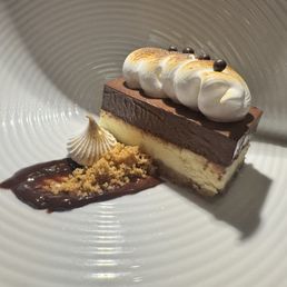 Complimentary bday chocolate ganache cheesecake with graham cracker Complimentary bday chocolate ganache cheesecake with graham cracker