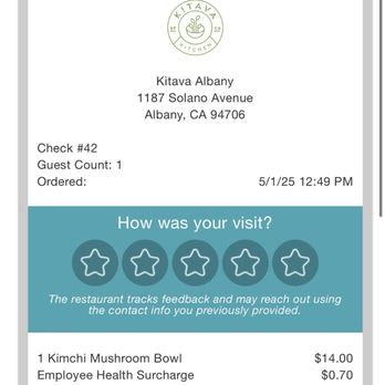 Kitava - Receipt - Gluten-Free Near Me - Albany, California