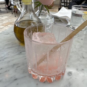 Cara Restaurant - A very small cup with a huge ice cube. There is only 4 sips of fruit juice for 12 dollars. - New American Near Me - Los Angeles, California Cara Restaurant - A very small cup with a huge ice cube. There is only 4 sips of fruit juice for 12 dollars. - New American Near Me - Los Angeles, California