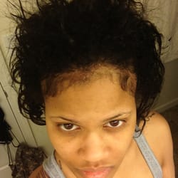 After taken out. Haven't had time to take out but you can tell they cut my hair terribly.
