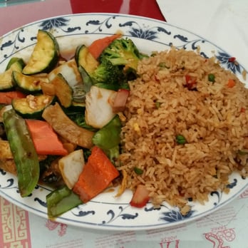 Panda House - Veggie bean curd with fried rice lunch special. - Chinese Near Me - Jackson, California