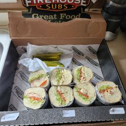 Firehouse Subs - Preordered subs w/pickles,condiments plates,napkins 4 mothers day birthday celebration. Order firehouse subs for your parties!