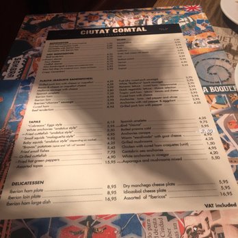 Ciutat Comtal - Menu sept 2016 - Tapas Bars Near Me - Barcelona, B Ciutat Comtal - Menu sept 2016 - Tapas Bars Near Me - Barcelona, B