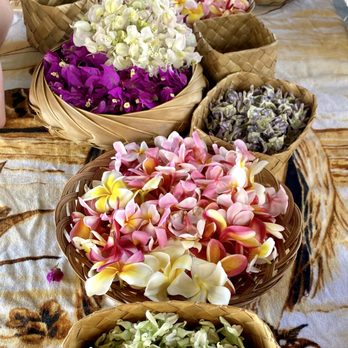 Jan Kealani's Maui Hula Lessons - Beautiful flowers for lei making, all provided by Jan. - Dance Schools Near Me - Lahaina, Hawaii Jan Kealani's Maui Hula Lessons - Beautiful flowers for lei making, all provided by Jan. - Dance Schools Near Me - Lahaina, Hawaii
