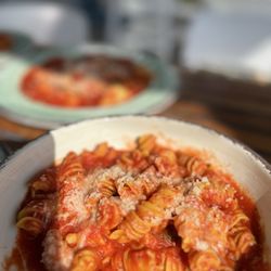 Italian Homemade Company - The actual best fusilli you'll ever have. My son had already started eating it. Nothing will come between my boy and his fusilli.