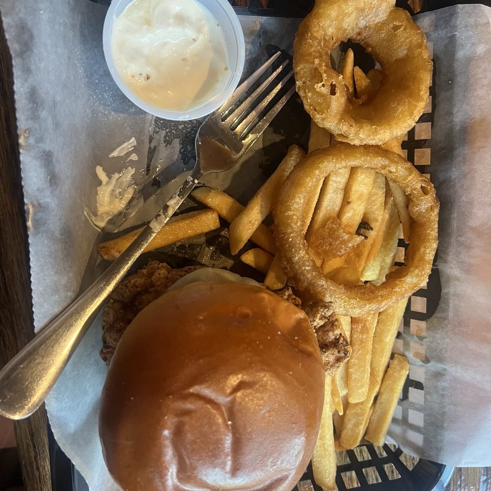 9 East Taphouse - Nashville Hot Chicken Sandwich with side of mayo cause it was drier than a popcorn fart! - Bars Near Me - Dover, Delaware 9 East Taphouse - Nashville Hot Chicken Sandwich with side of mayo cause it was drier than a popcorn fart! - Bars Near Me - Dover, Delaware
