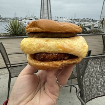 Charli's Landing - Breakfast sandwich with sausage - American Near Me - San Diego, California Charli's Landing - Breakfast sandwich with sausage - American Near Me - San Diego, California