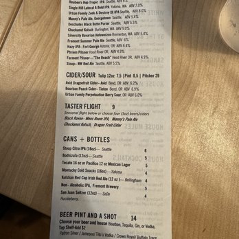 Zeeks Pizza - Drink Menu: 07/29/24 - Pizza Near Me - Mountlake Terrace, Washington