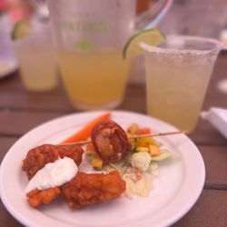 The Kokonut Hut - Bacon wrapped scallop and some boneless wings.