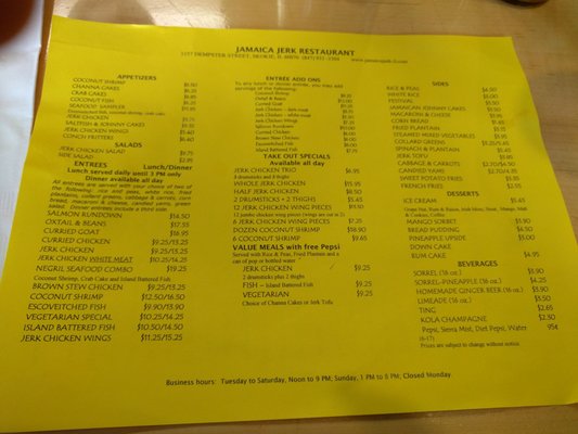 Menu photo 5 Jamaica Jerk Skokie, IL