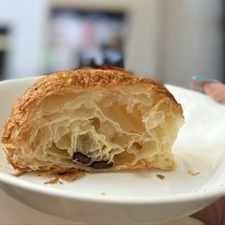 Chocolate croissant - cut in half
