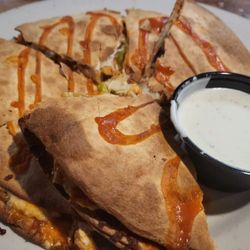Samee's Pizza Getti - Buffalo Chicken Quesadillas on keto tortillas