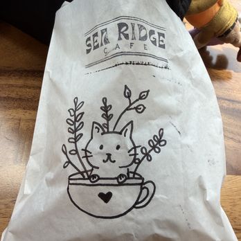Sea Ridge Cafe - my chicken sandwich had a cute cat drawing on the bag (-: - Coffee & Tea Near Me - San Diego, California Sea Ridge Cafe - my chicken sandwich had a cute cat drawing on the bag (-: - Coffee & Tea Near Me - San Diego, California