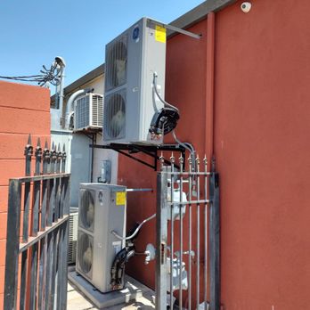 Delta Sierra Mechanical - 2-5 Ton 18 SEER General Electric side discharged split systems for a commercial restaurant. These models can pretty much be mounted anywhere - Heating & Air Conditioning/HVAC Near Me Delta Sierra Mechanical - 2-5 Ton 18 SEER General Electric side discharged split systems for a commercial restaurant. These models can pretty much be mounted anywhere - Heating & Air Conditioning/HVAC Near Me