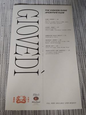 Menu photo 5 Giovedi Honolulu, HI