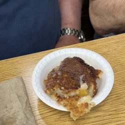 Hartz Chicken Buffet - Peach cobbler.  Was told it was good.