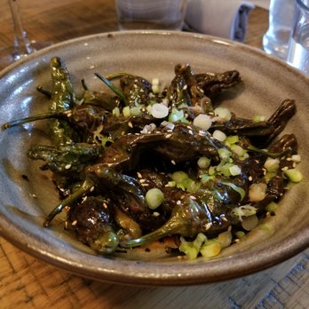 SoCal Kitchen + Bar - Roasted shishito peppers with sesame, ginger, and soy. Usually mild, but watch out - there is likely a hot one in there somewhere. - New American Near Me - Columbus, Ohio