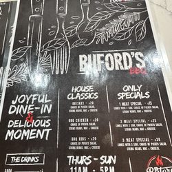 Buford’s BBQ - MENU