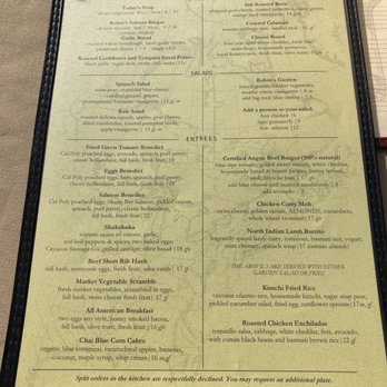 Robins Restaurant - Menu - New American Near Me - Cambria, California Robins Restaurant - Menu - New American Near Me - Cambria, California