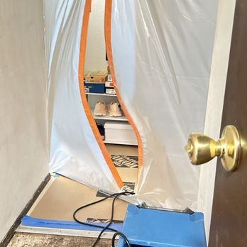 Restoration Medix - Humidifier- sucking up water in atmosphere in level three water damaged bathroom- apartment/older townhouse. - Damage Restoration Near Me Restoration Medix - Humidifier- sucking up water in atmosphere in level three water damaged bathroom- apartment/older townhouse. - Damage Restoration Near Me