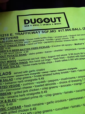 Menu photo 8 Dugout Bar & Grill Springfield, MO
