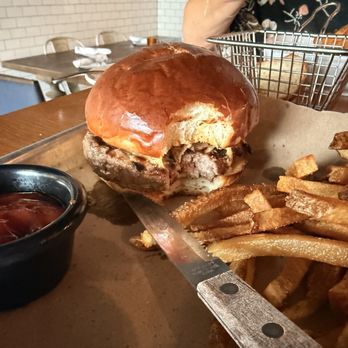 Blackstone Oyster Bar - Bacon burger. "Medium rare" where? - Seafood Near Me - Providence, Rhode Island Blackstone Oyster Bar - Bacon burger. "Medium rare" where? - Seafood Near Me - Providence, Rhode Island