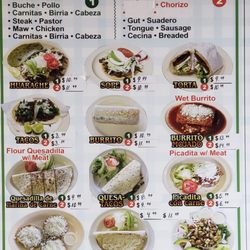 Las Cazuelas Restaurant - Menu